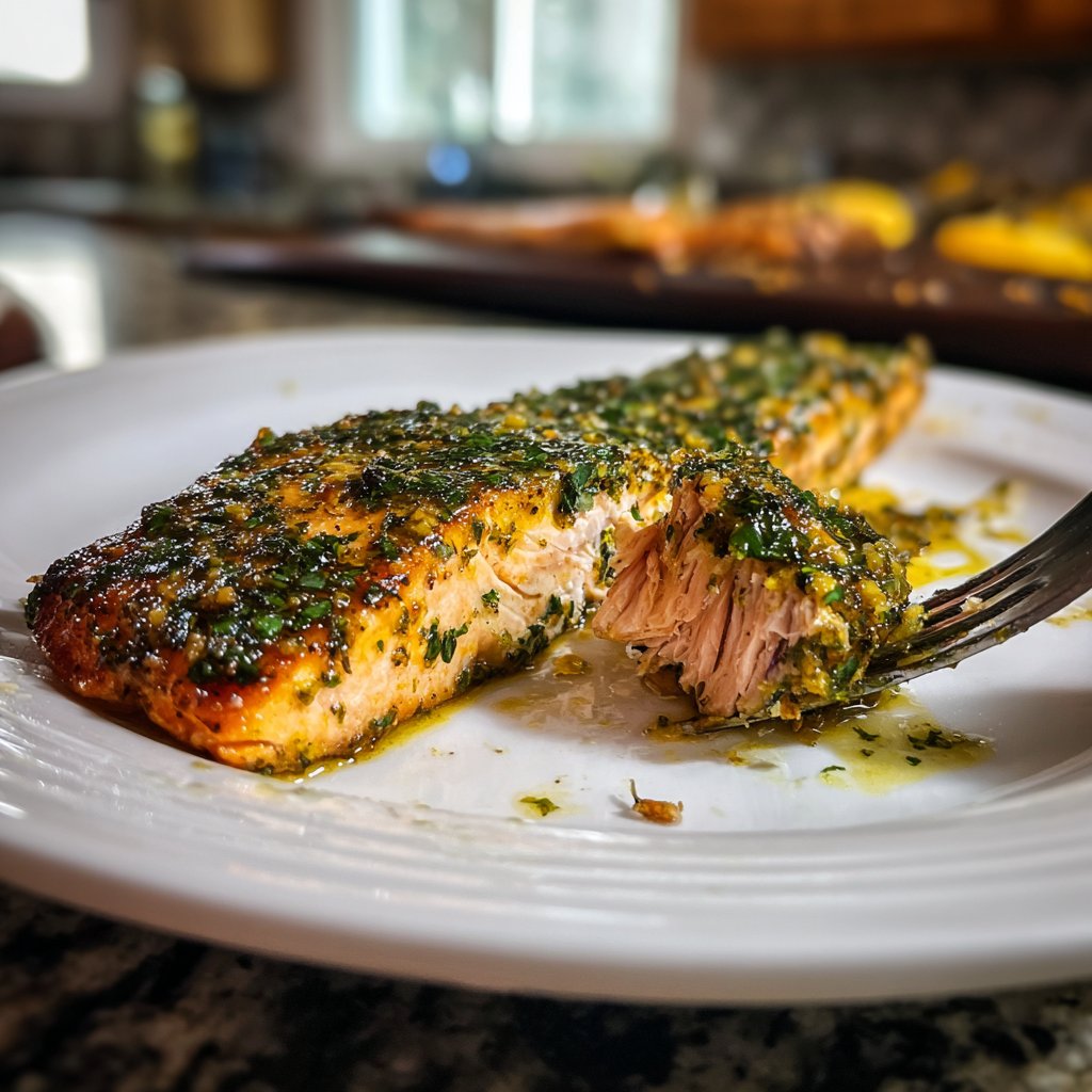 Herbed Mustard Glazed Salmon