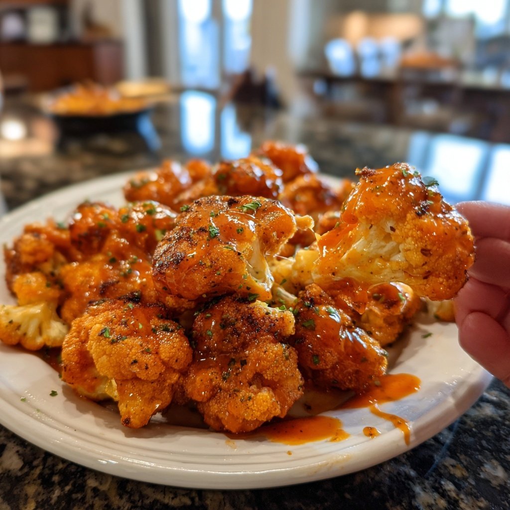 Buffalo Cauliflower Bites with Sauce